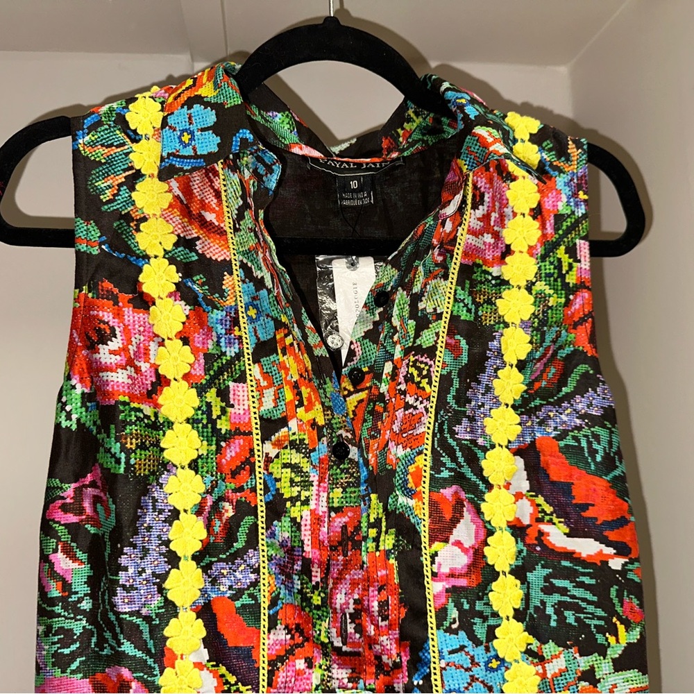 NWT $298 Anthropologie Payal Jain Pixie Floral Dress L XL 12 10 14 - Picture 6 of 8